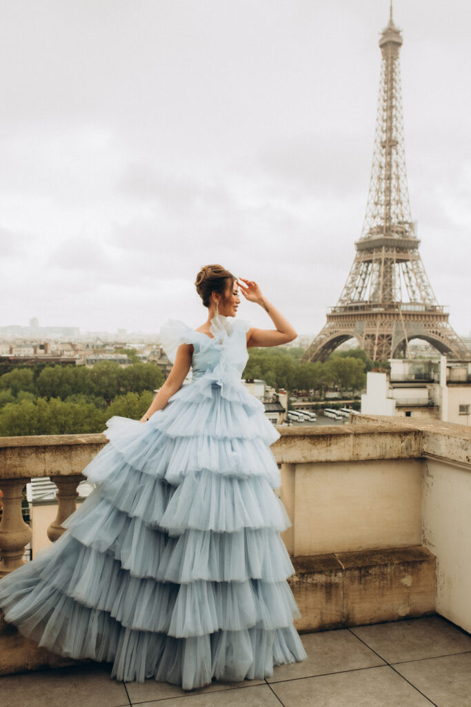 Flying Dress Photoshoot in Paris