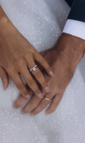 Close-up of the Bride and Groom's Hands