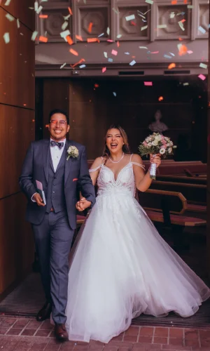 Couple Celebrating Wedding