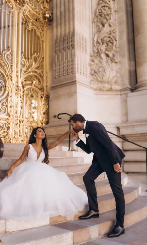 Groom Kisses the Bride's Hand